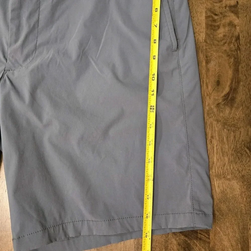 J. Crew Mens Flex Gramercy Nylon Tech Golf Shorts Gray Green Size 38 Stretch